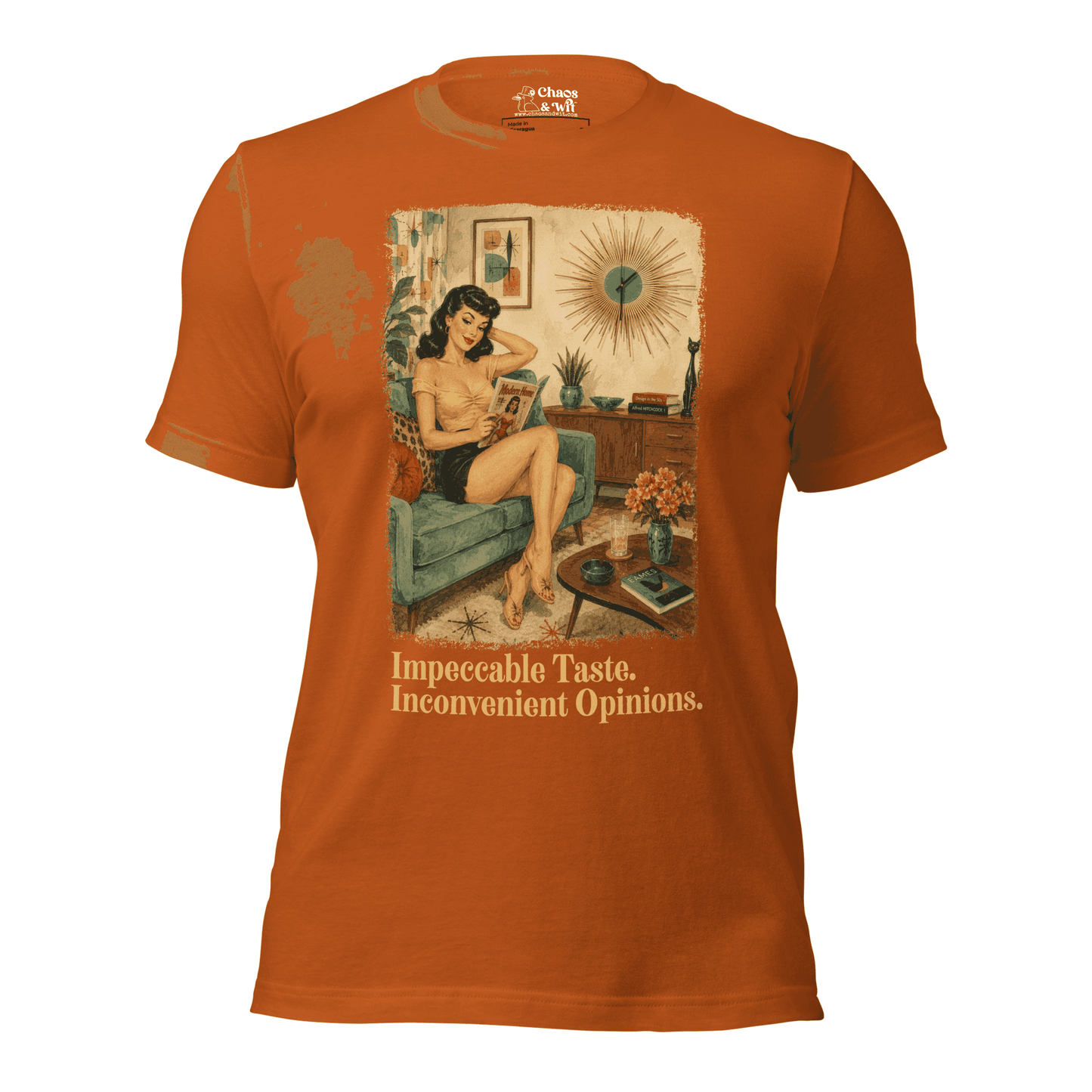 Impeccable Taste Inconvenient Opinions Tee | Funny Mid Century Modern Shirt | Retro Unisex T - Shirt | Chaos & Wit - T - SHIRT - Chaos & Wit