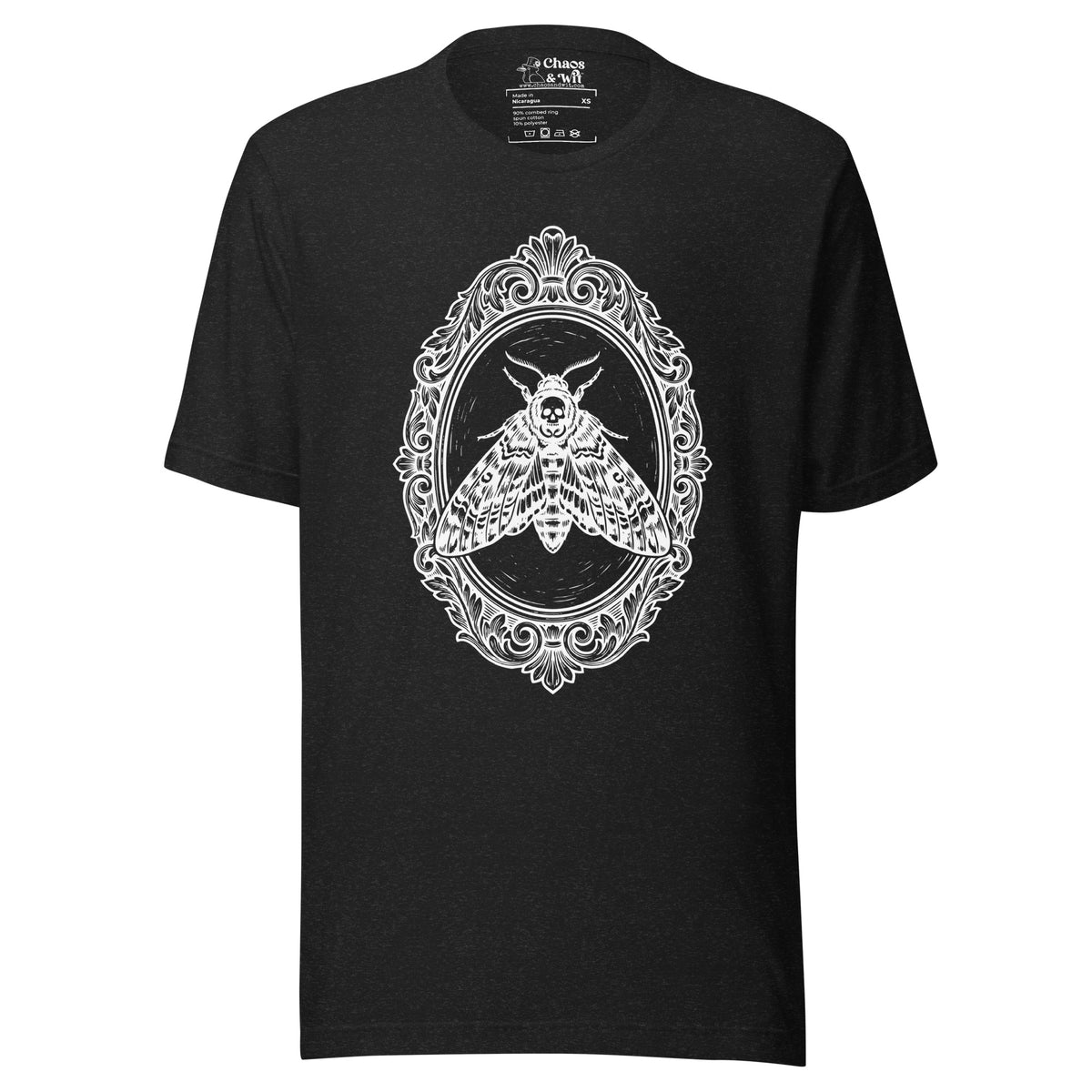 Framed Death Head Moth t - shirt - Chaos & Wit - Black Heather - XS - 1018656_9575