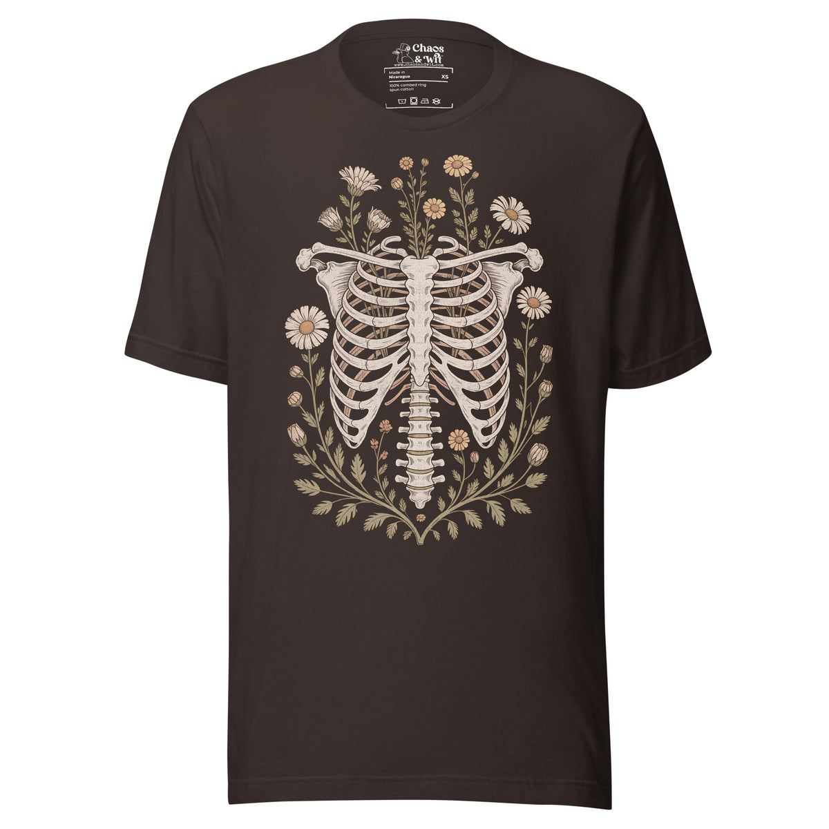 Botanical Ribcage t - shirt - Chaos & Wit