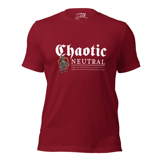 Chaotic Neutral Crow Tee | Funny DnD Shirt | Gothic Unisex T - Shirt | Chaos & Wit - T - SHIRT - Chaos & Wit
