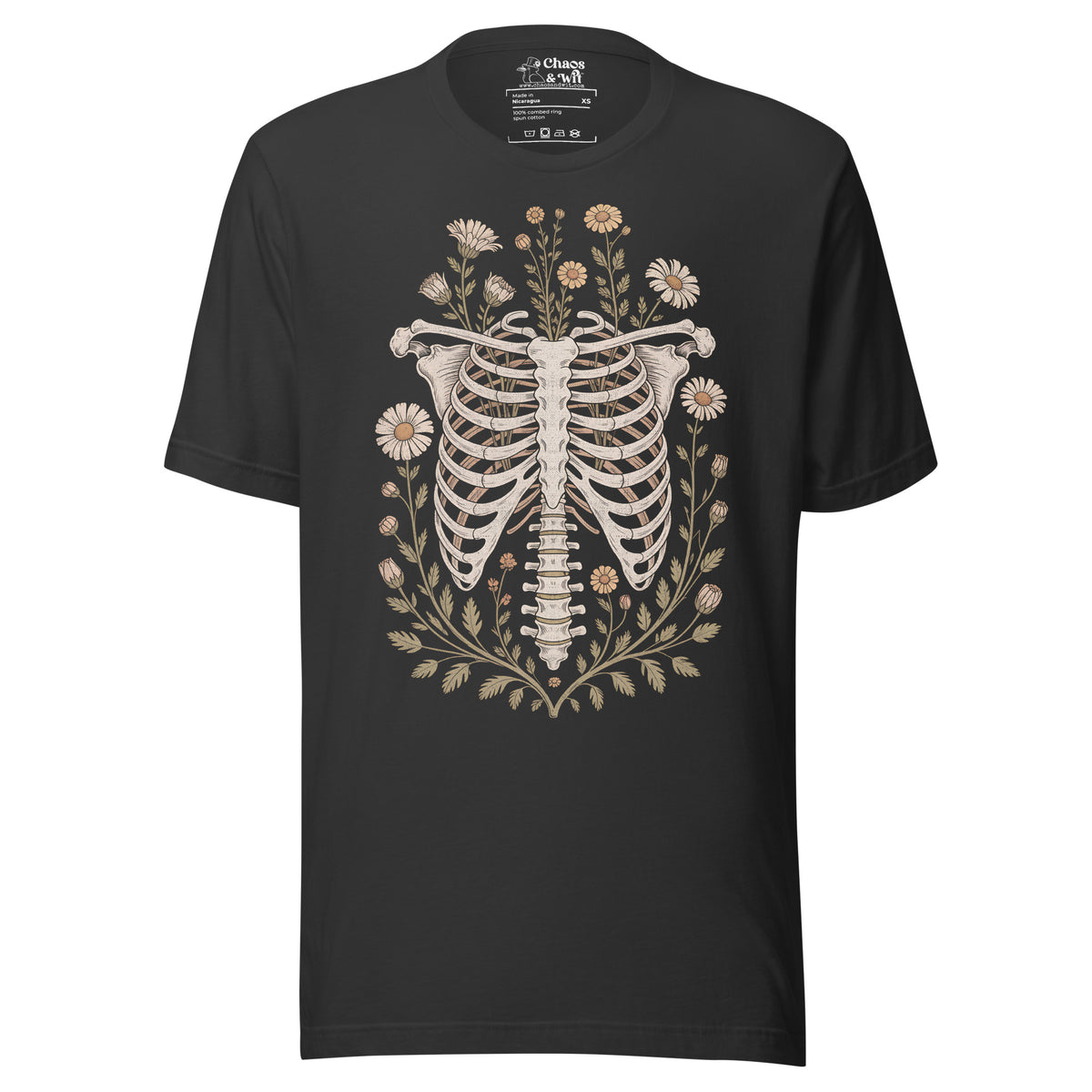 Botanical Ribcage t - shirt - Chaos & Wit