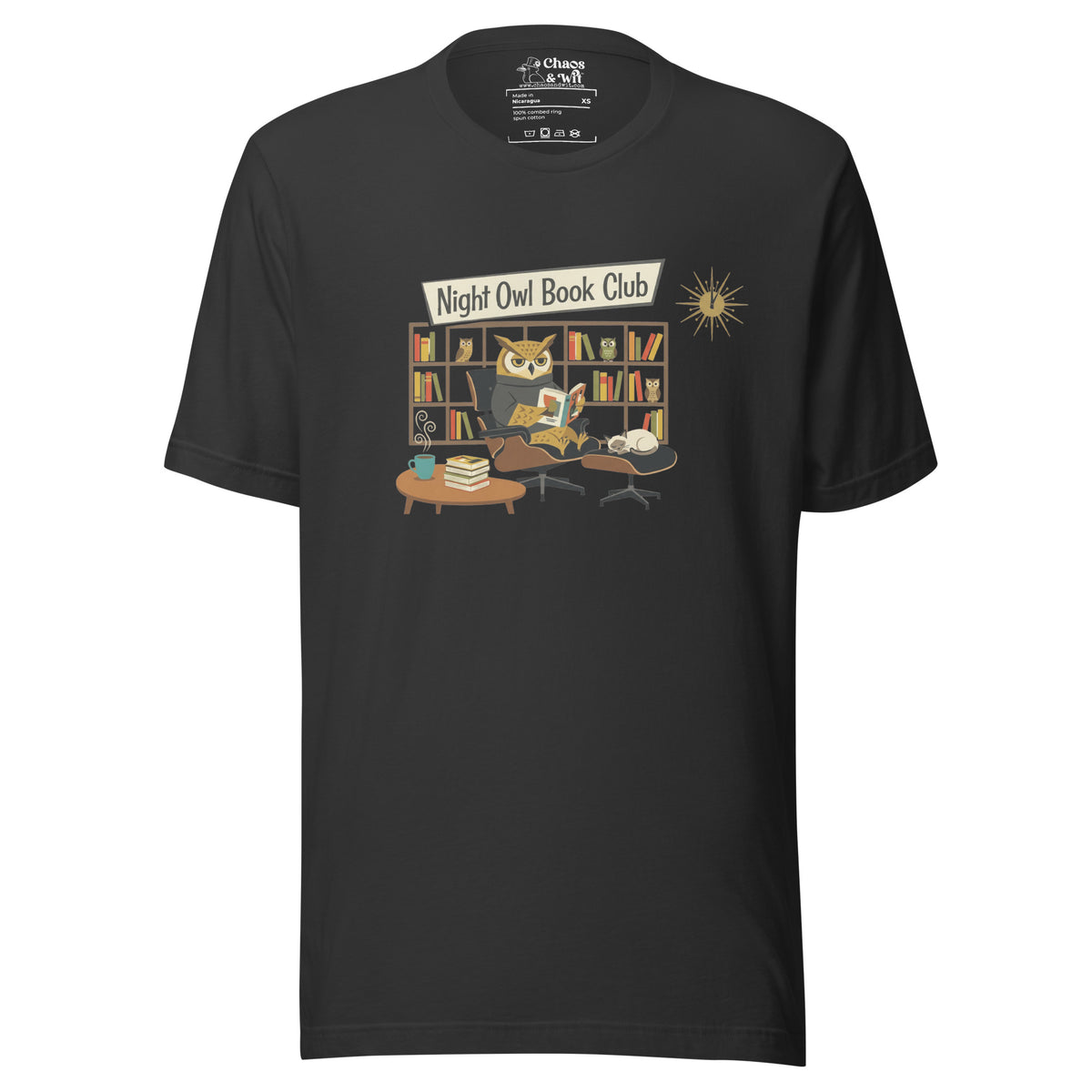 Night Owl Book Club t - shirt - Chaos & Wit