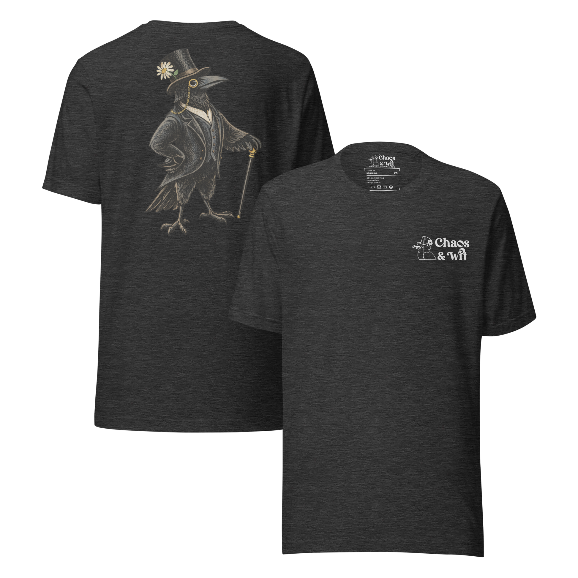 Rupert the Crow | Chaos & Wit Logo T - Shirt | Top Hat Monocle Crow Tee - T - SHIRT - Chaos & Wit