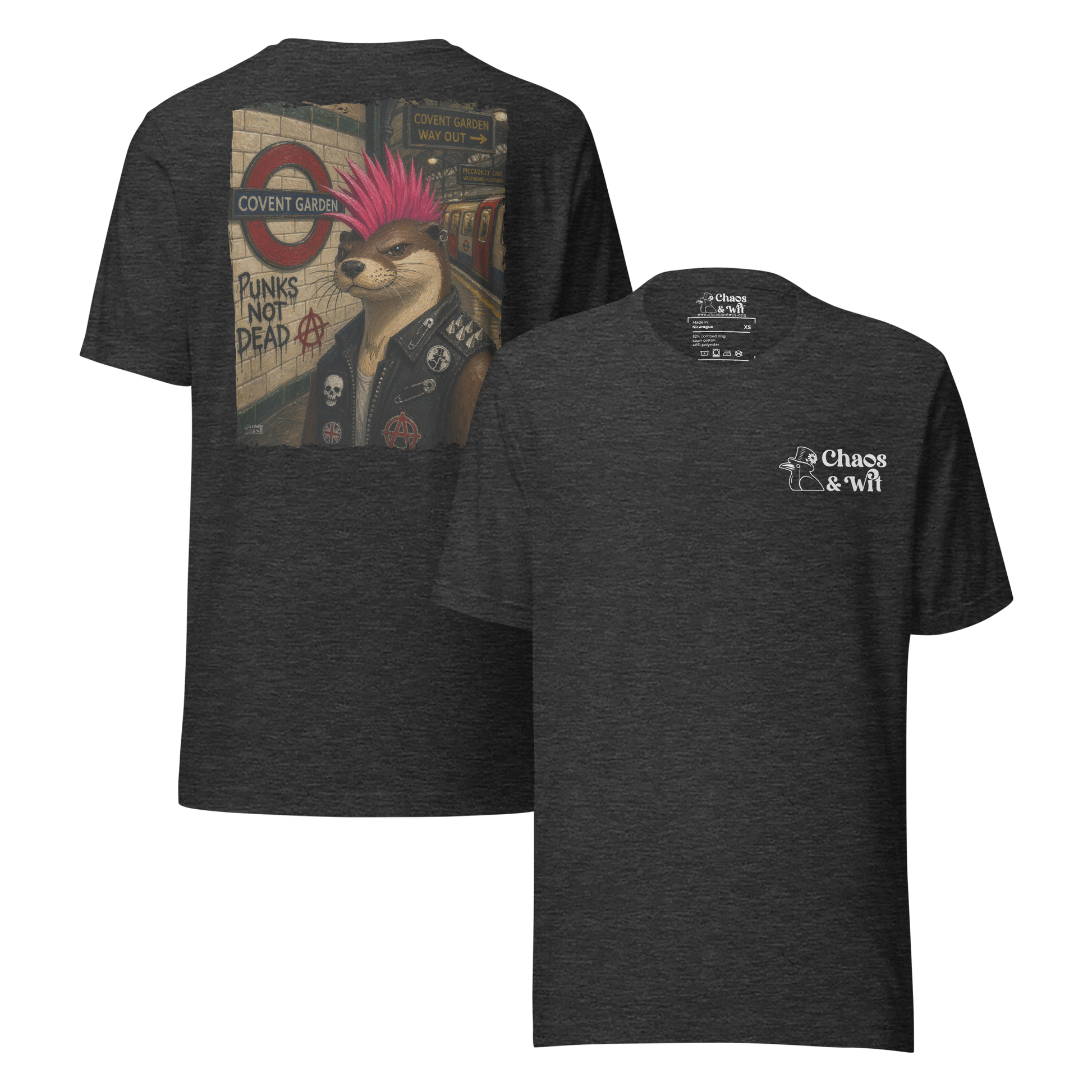 Chaos & Wit Sid the Otter Tee | Covent Garden Back Print | Logo Front - T - SHIRT - Chaos & Wit