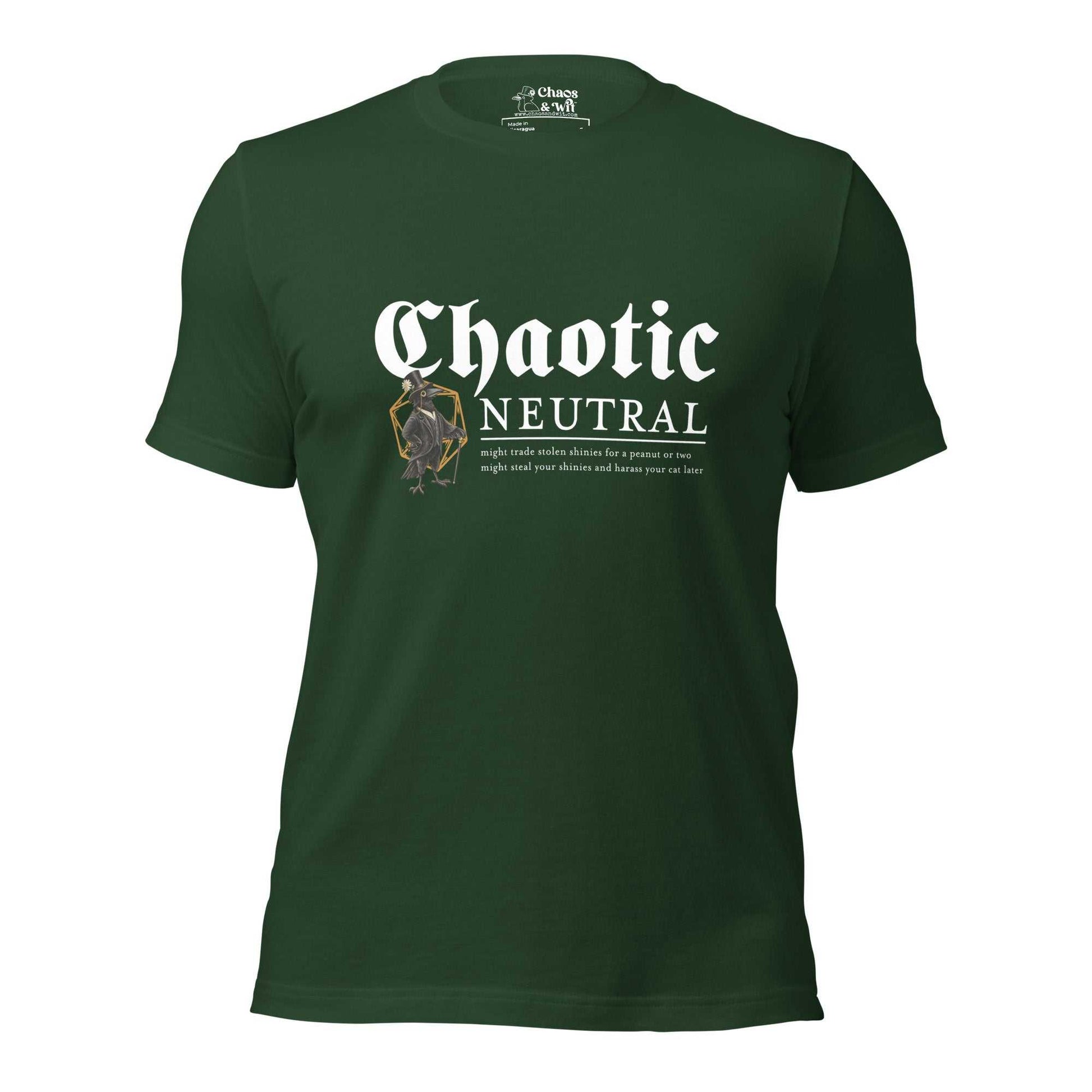 Chaotic Neutral Crow Tee | Funny DnD Shirt | Gothic Unisex T - Shirt | Chaos & Wit - T - SHIRT - Chaos & Wit