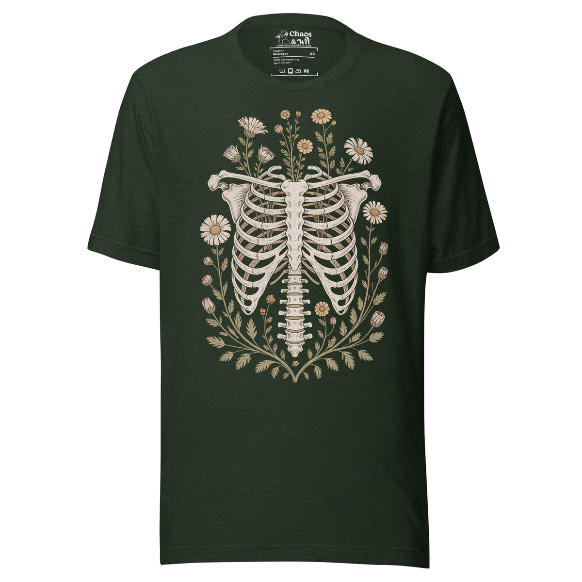 Botanical Ribcage t - shirt - Chaos & Wit