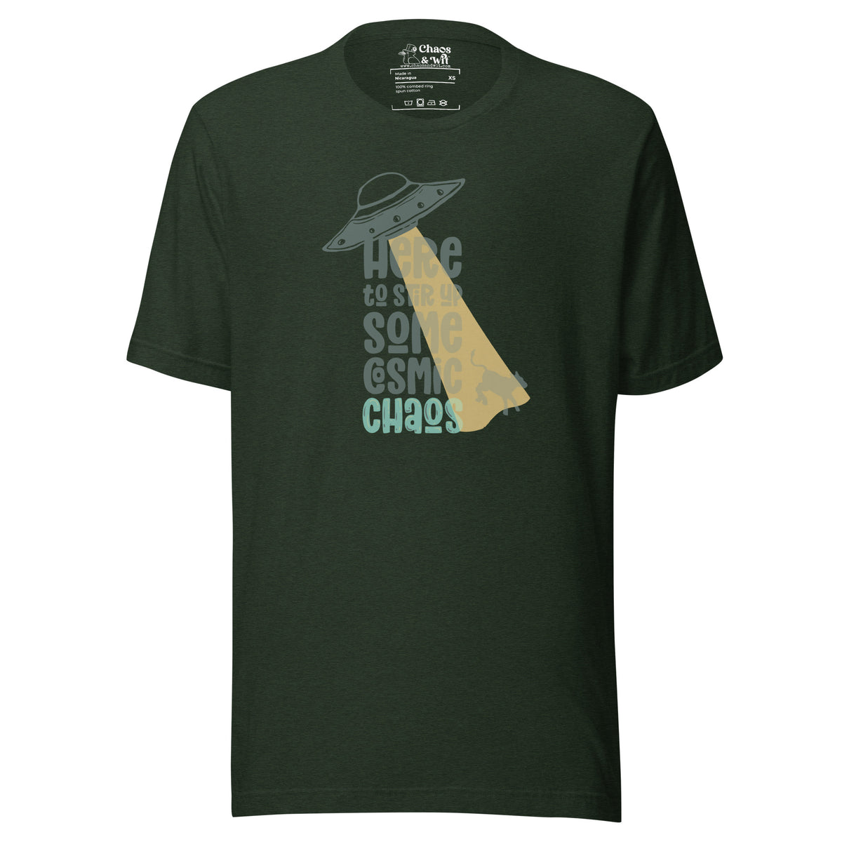 Cosmic Chaos t - shirt - Chaos & Wit - Heather Emerald - XS - 8098144_24337