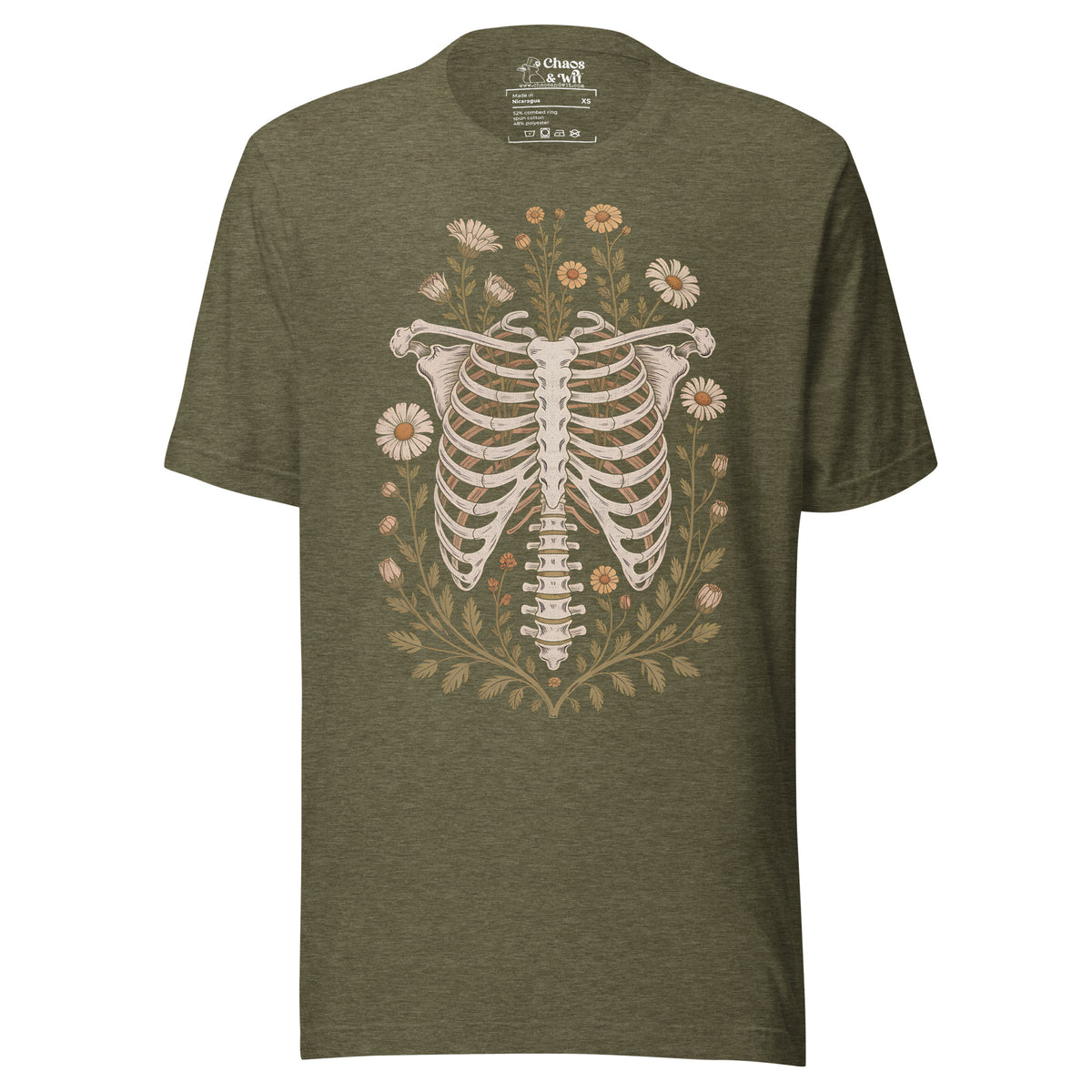 Botanical Ribcage t - shirt - Chaos & Wit