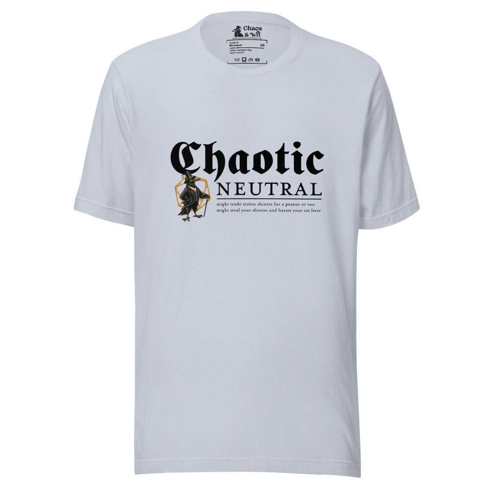 Chaotic Neutral Crow Tee | Funny DnD Shirt | Gothic Unisex T - Shirt | Chaos & Wit - T - SHIRT - Chaos & Wit