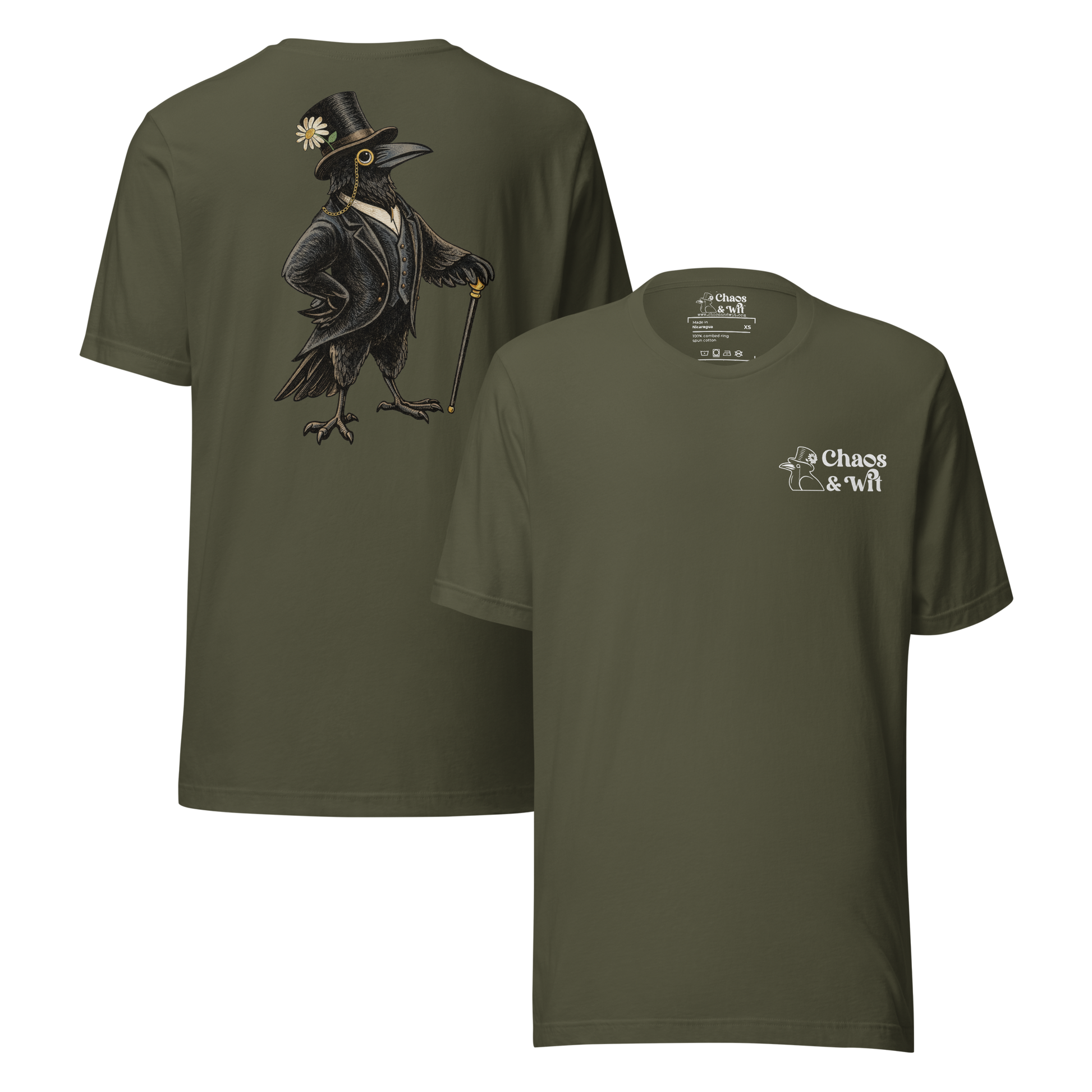 Rupert the Crow | Chaos & Wit Logo T - Shirt | Top Hat Monocle Crow Tee - T - SHIRT - Chaos & Wit