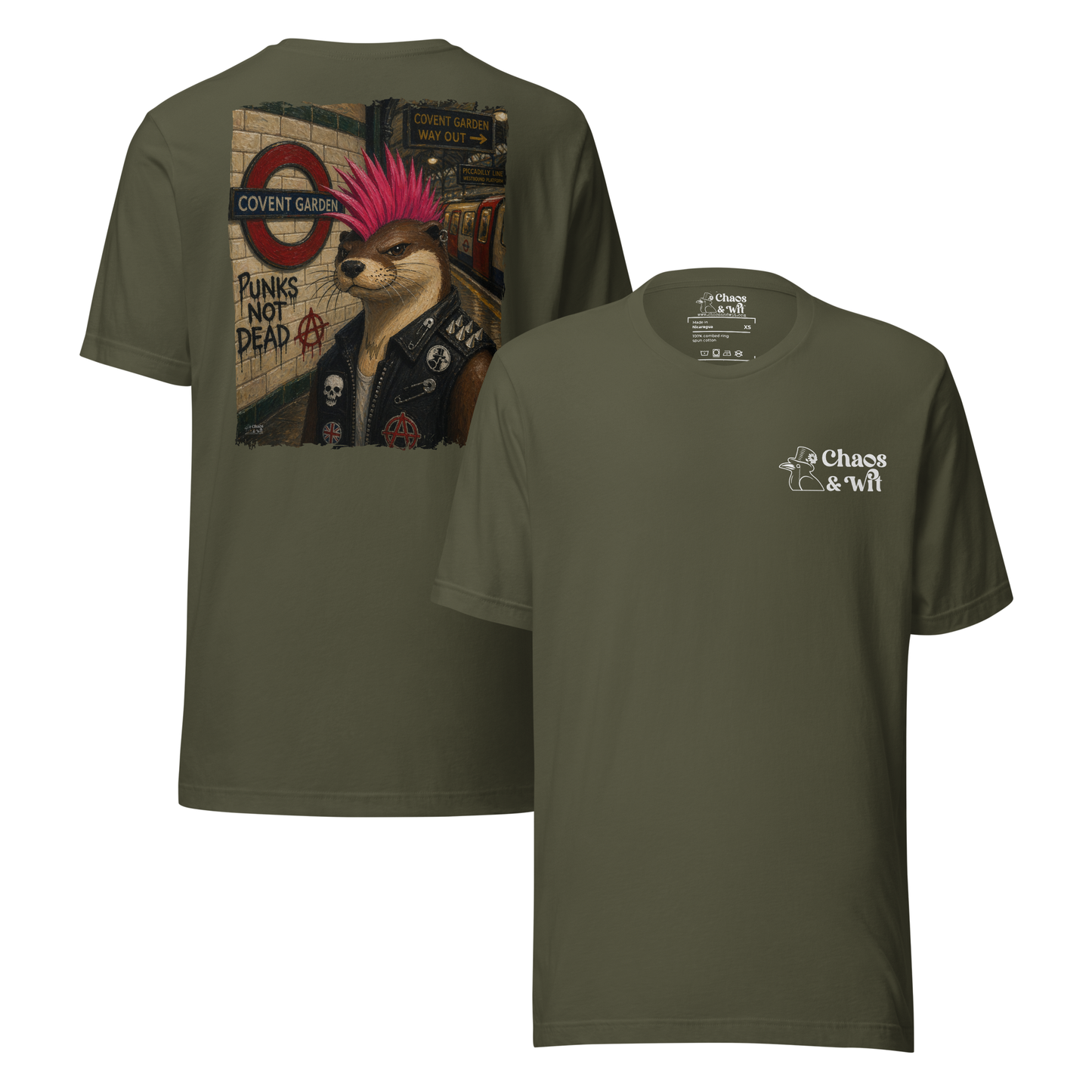 Chaos & Wit Sid the Otter Tee | Covent Garden Back Print | Logo Front - T - SHIRT - Chaos & Wit