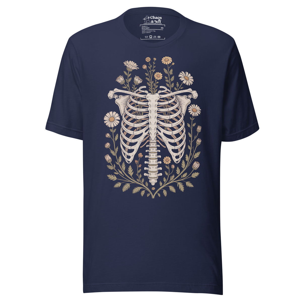 Botanical Ribcage t - shirt - Chaos & Wit