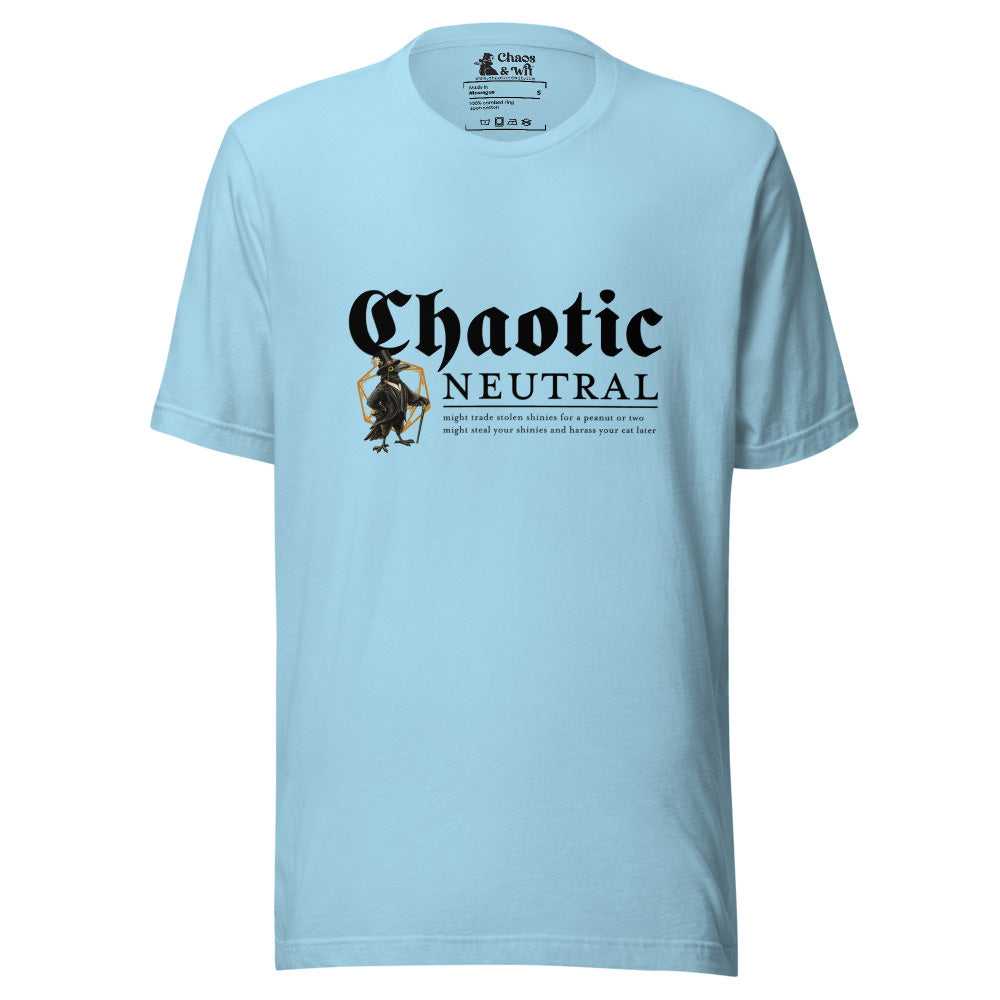 Chaotic Neutral Crow Tee | Funny DnD Shirt | Gothic Unisex T - Shirt | Chaos & Wit - T - SHIRT - Chaos & Wit