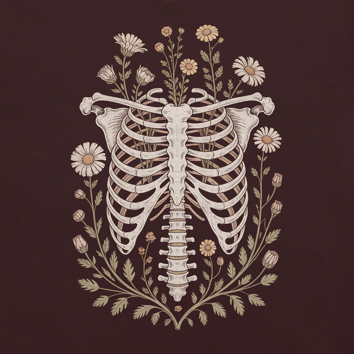 Botanical Ribcage t - shirt - Chaos & Wit