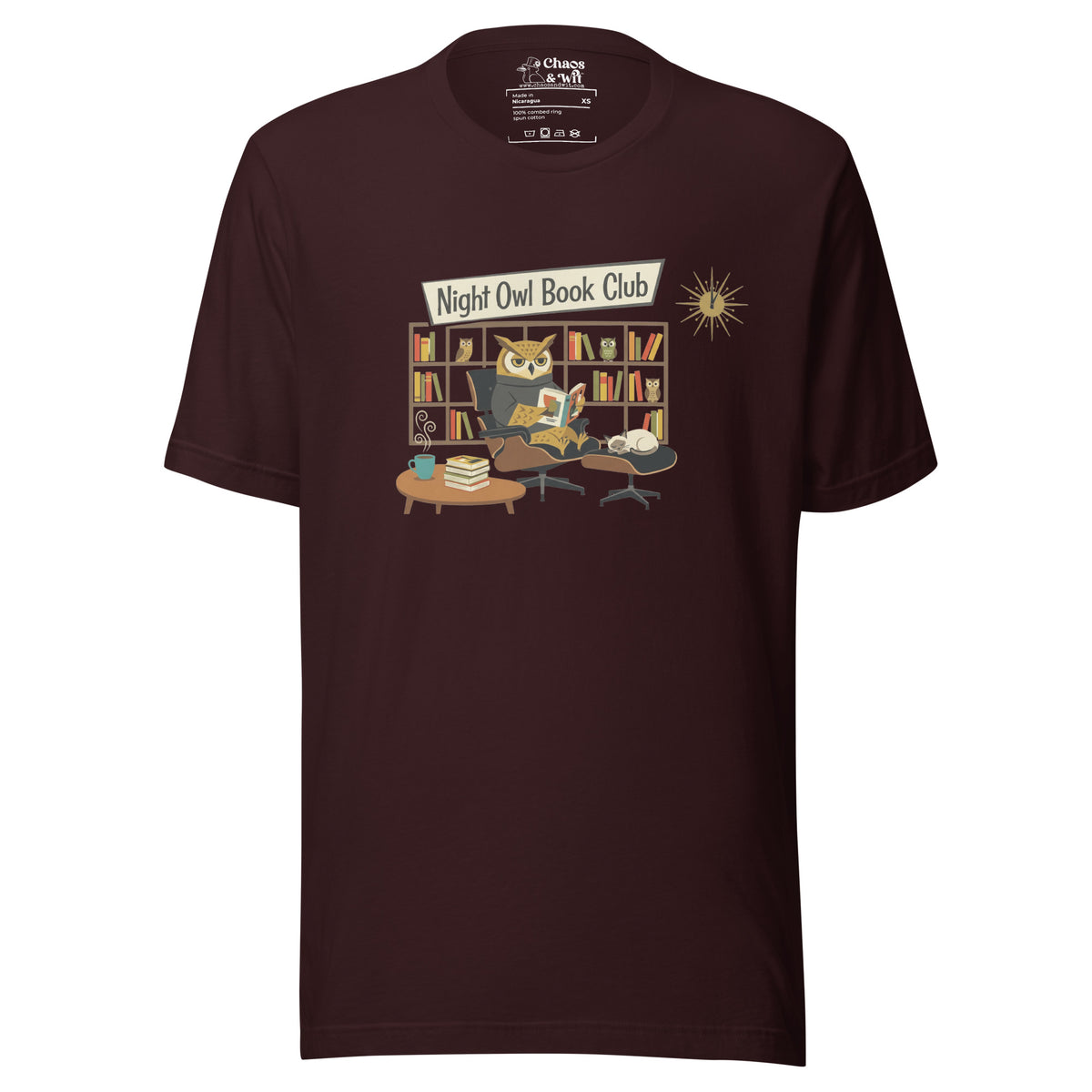 Night Owl Book Club t - shirt - Chaos & Wit