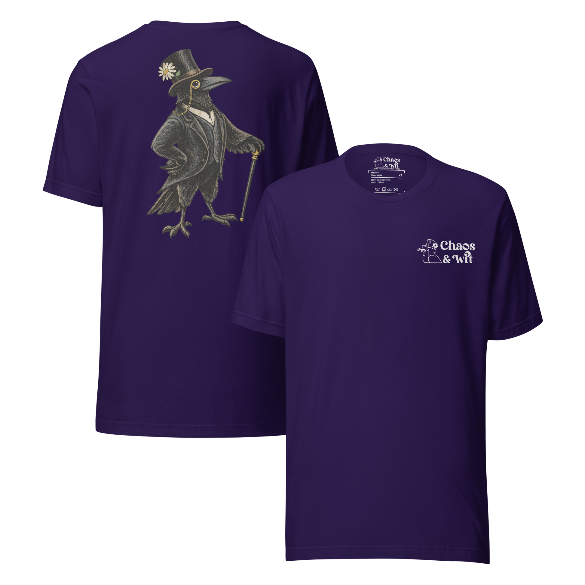 Rupert the Crow | Chaos & Wit Logo T - Shirt | Top Hat Monocle Crow Tee - T - SHIRT - Chaos & Wit