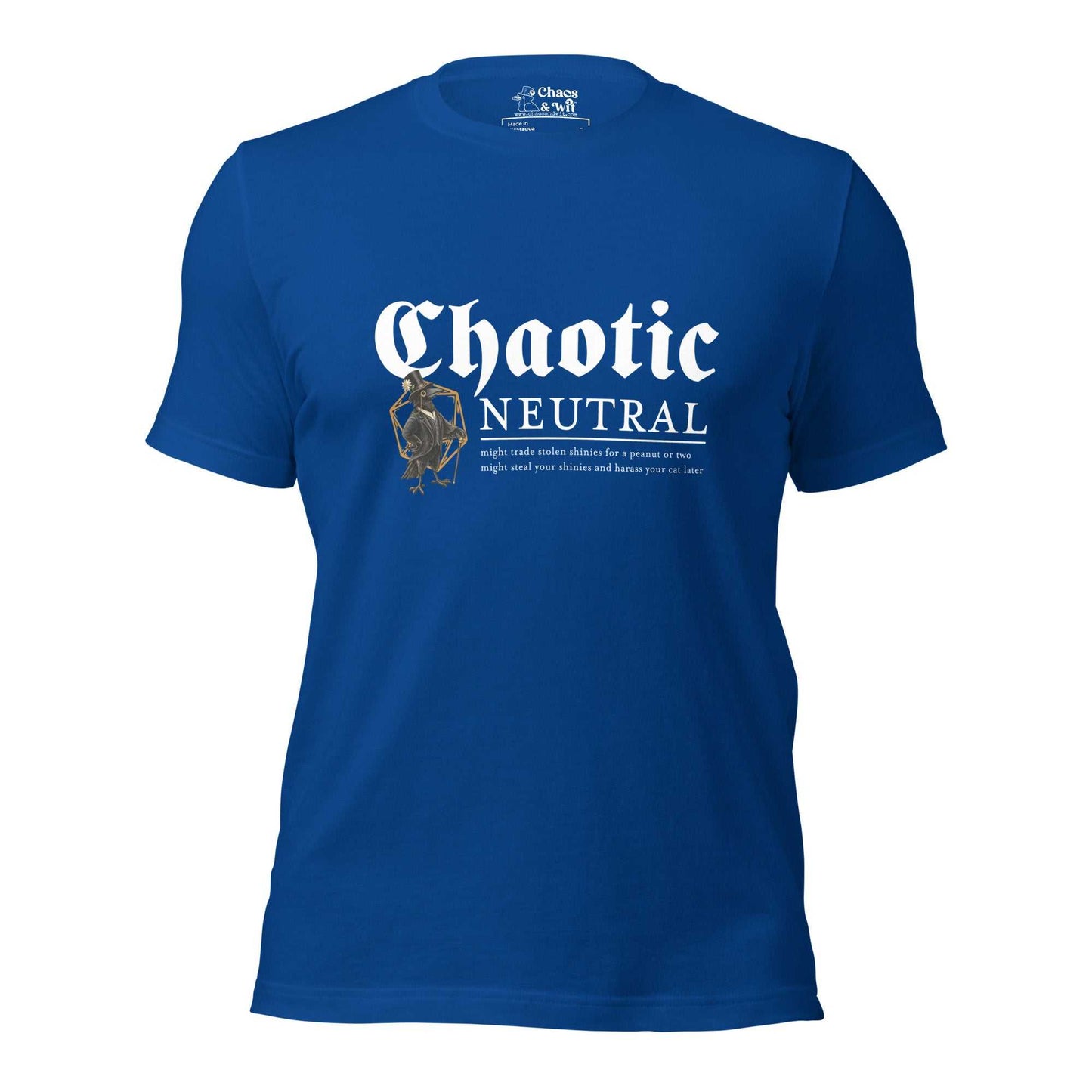 Chaotic Neutral Crow Tee | Funny DnD Shirt | Gothic Unisex T - Shirt | Chaos & Wit - T - SHIRT - Chaos & Wit