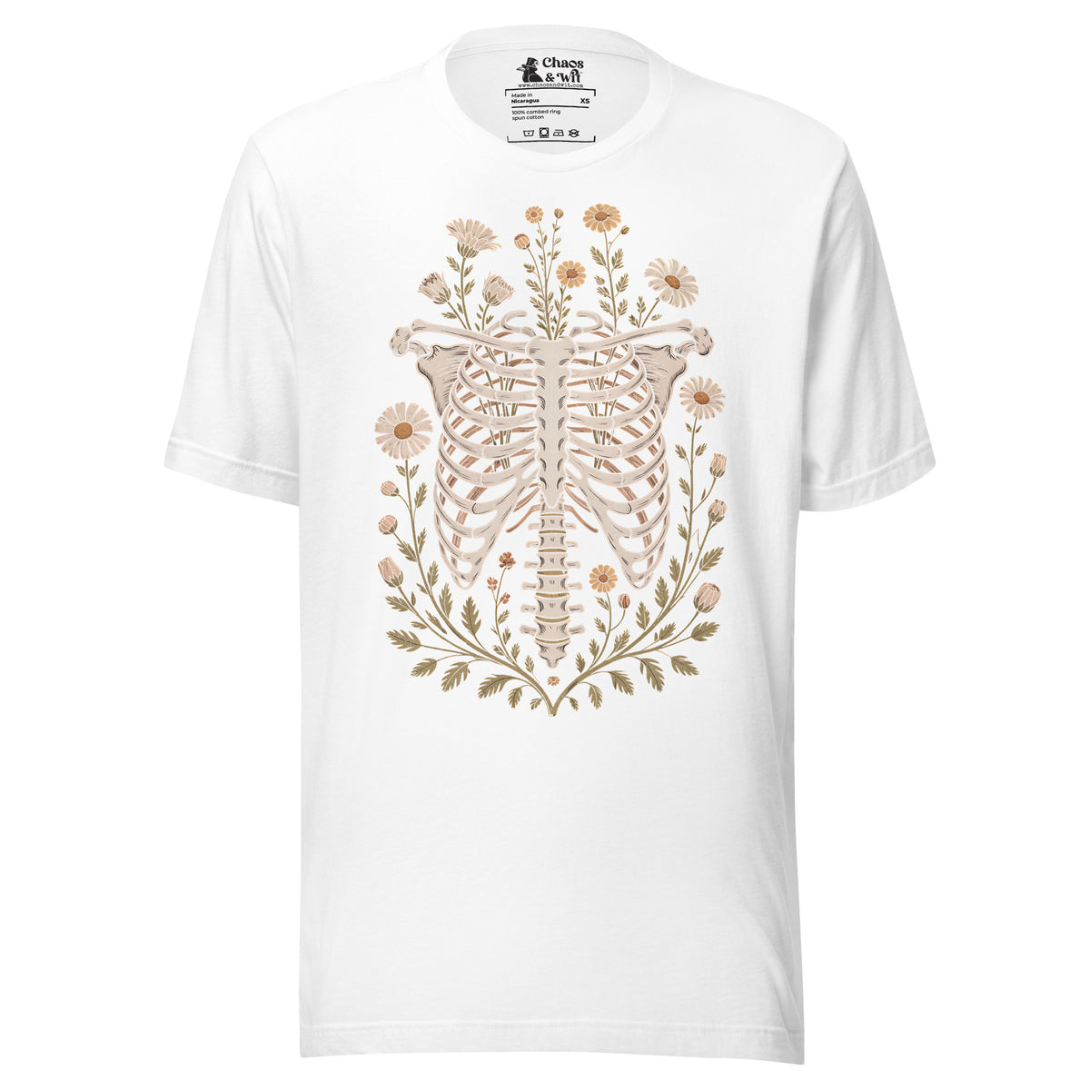 Botanical Ribcage t - shirt - Chaos & Wit