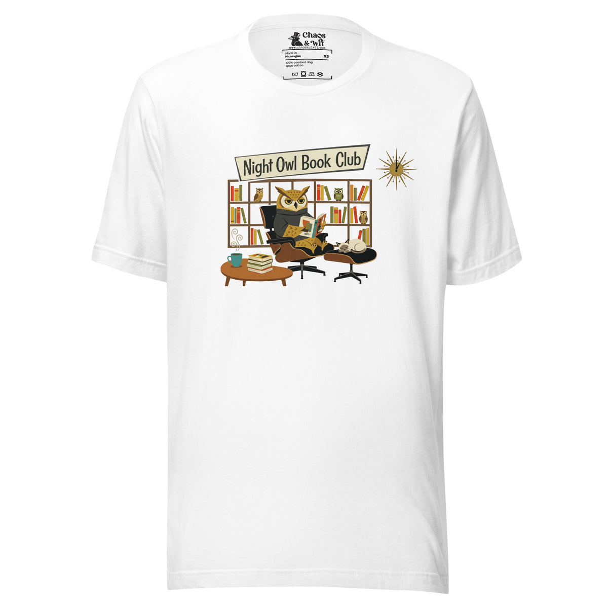 Night Owl Book Club t - shirt - Chaos & Wit