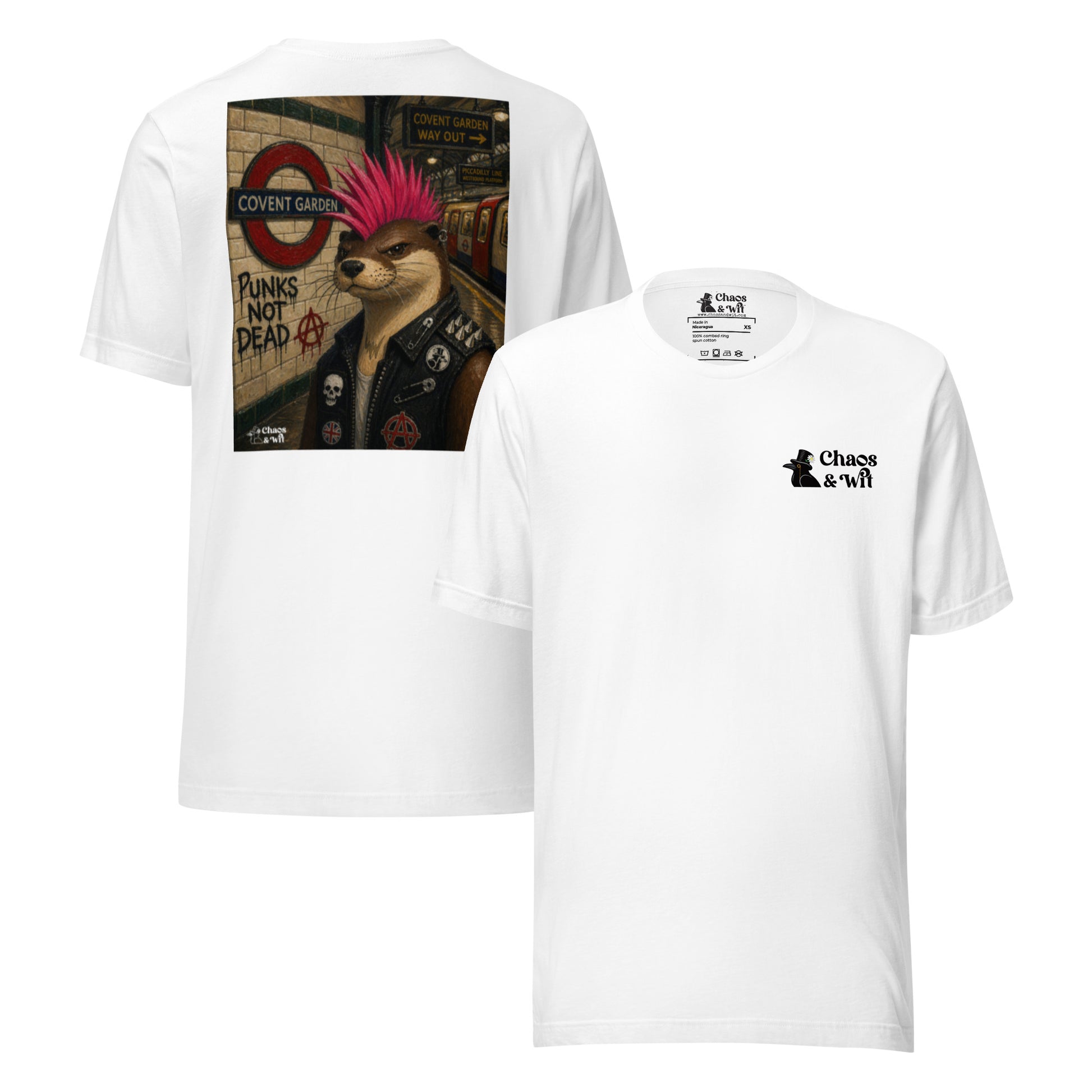 Chaos & Wit Sid the Otter Tee | Covent Garden Back Print | Logo Front - T - SHIRT - Chaos & Wit
