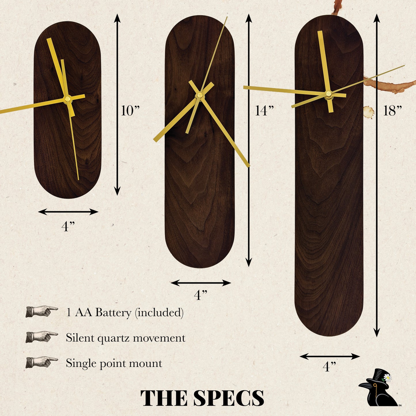 The Ooid — Walnut Oval Wall Clock