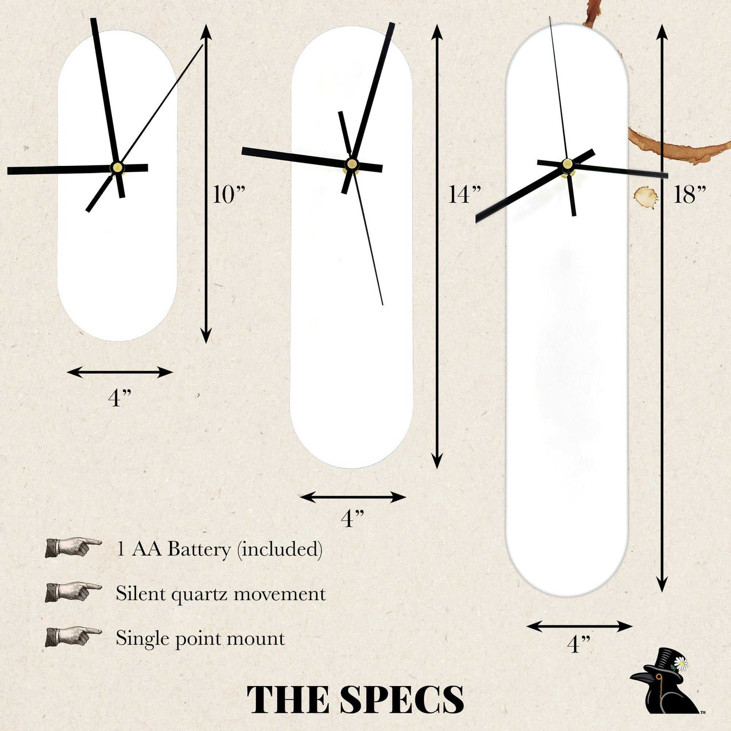 The Ooid — Gloss White Oval Wall Clock - Clock - Chaos & Wit