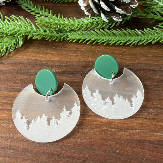 Winter Tree Circle Earrings - Earrings - Chaos & Wit