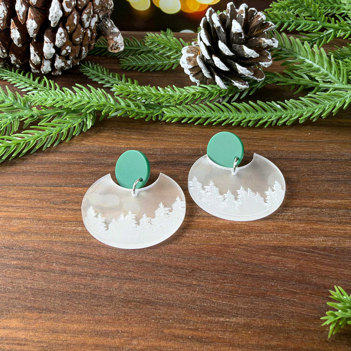 Winter Tree Circle Earrings - Earrings - Chaos & Wit
